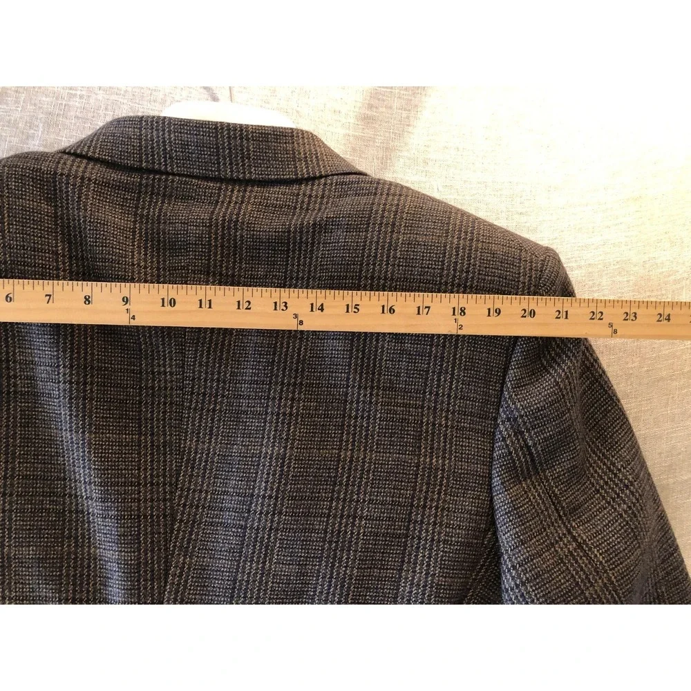 Joseph & Feiss International Sport Coat Mens 46 Regular Brown Gray Wool Plaid